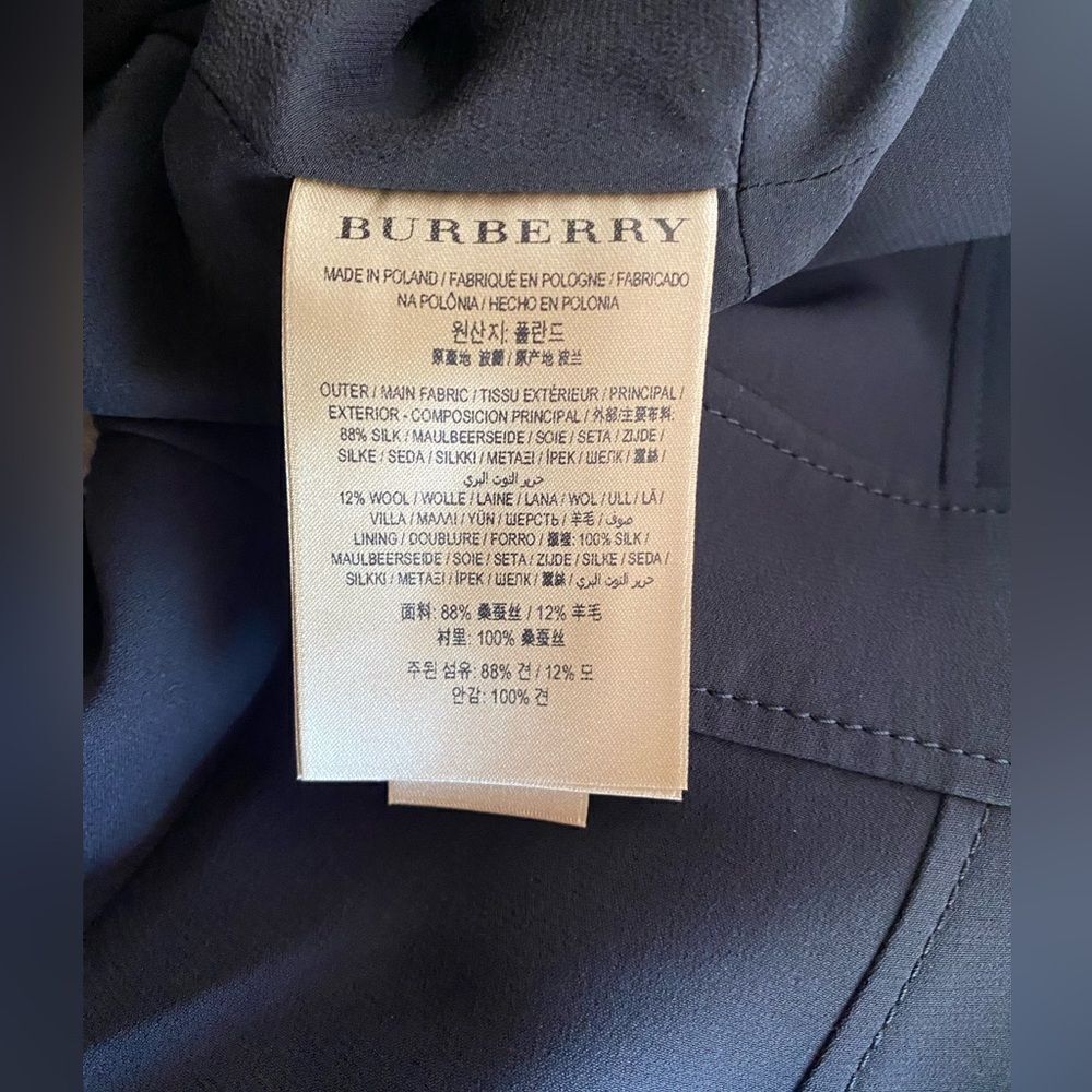 Burberry Mini Dress Size 10 Black D-Ring Detail Silk Wool Short-Sleeve - Picture 14 of 16